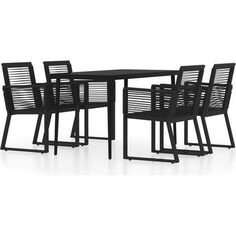Set da pranzo da giardino mobili da esterno 5 pezzi nero 020013841