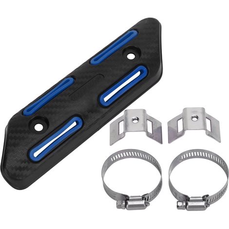 Protection thermique bleue pour pot d'échappement de motos, quads et SSV 4 temps. (1/5)