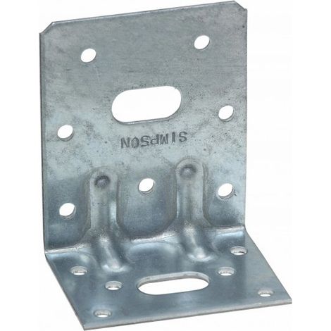 Simpson Strong Tie – Equerre de fixation renforcée 76.5x49.5mm – Acier galvanisé S250GD – Épaisseur 1.5mm – Pour fixation bois dur