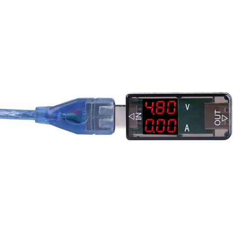Dual-Display-USB-Voltmeter und Amperemeter mit LED-Anzeige, digitales DC-Voltmeter 3,2-10 V, Amperemeter 0-3 A. (1/5)