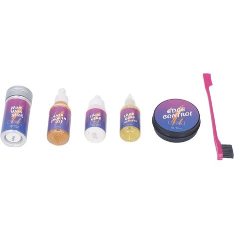 Kit d'accessoires essentiels pour perruques : huile de croissance capillaire, bâtonnet de cire, dissolvant pour colle à perruques, kit pour perruque lace front (1/5)