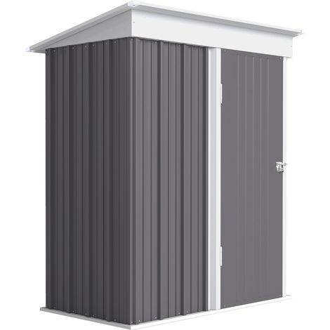 Casetta da giardino in acciaio ondulato 161 x 95 x 181 cm con porta con serratura HOMVRA (1/5)