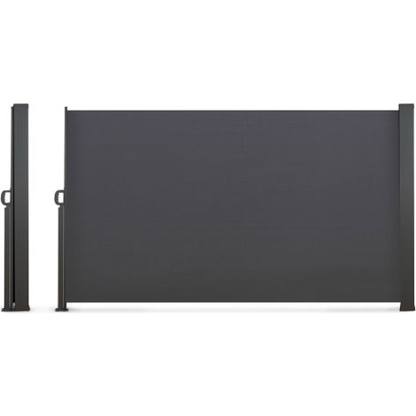 Paravent extérieur rétractable IDMARKET - 160 x 400 CM - Gris anthracite - Store latéral