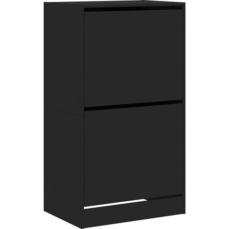 Maison Exclusive - Scarpiera con 2 Cassetti Ribaltabili Nera 60x42x108 cm