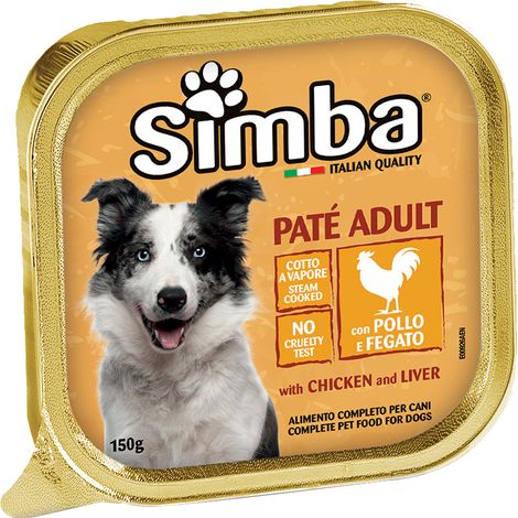 ALIMENTO PER CANI 'PATE' ADULT' pollo e fegato - gr 150- 24 pezzi  - MONGE