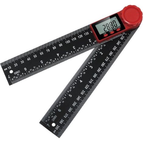 Goniometro digitale da 200 mm con doppia scala a 360 gradi, righello angolare con display LCD e funzione di blocco, goniometro per ingegneri
