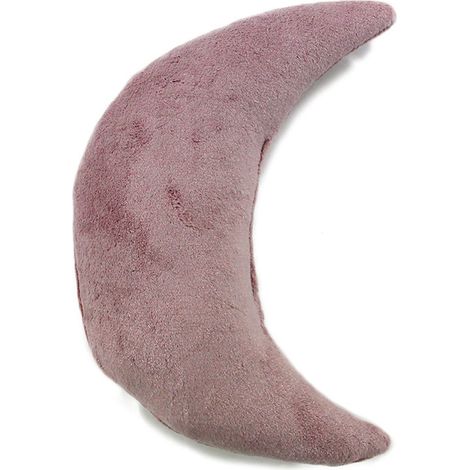 Coussin extra-doux en forme de lune rose 30x45 cm – Moelleux et scintillant – Décoration céleste pour chambre d'enfant – Thedecofactory