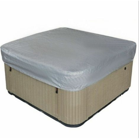 Outdoor Spa Cover Square Hot Tub Cover Waterproof Spa Cover 190T Polyester Fabric Anti-dust Anti-UV With A Storage Bag, Gray 21821830CM (1/3)