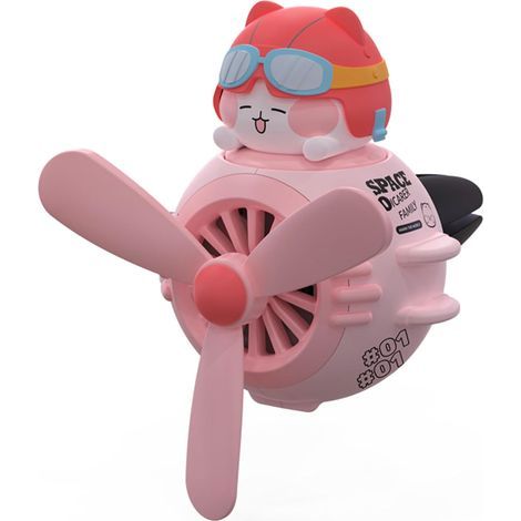 Cute Cat Pilot Car Air Freshener - Rotating Fan Air Vent, Automotive Air Outlet Fan, Creative Interior Fragrance - Cute Accessories (1/5)
