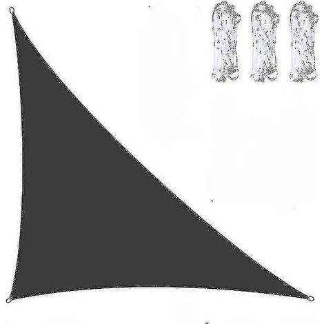Triangle pare-soleil imperméable pour jardin, terrasse, auvent extérieur, abri de piscine, camping, 3x3x4,3 m / 4x4x5,7 m / 5x5x7,1 m, noir