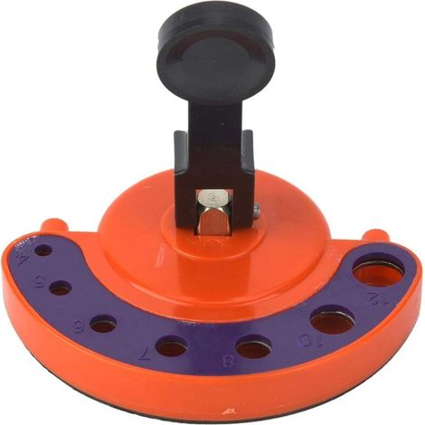 Guide de perçage diamanté pour verre et carrelage, gabarit de perçage réglable avec base à ventouse et système de fixation pour le carottage. (1/4)