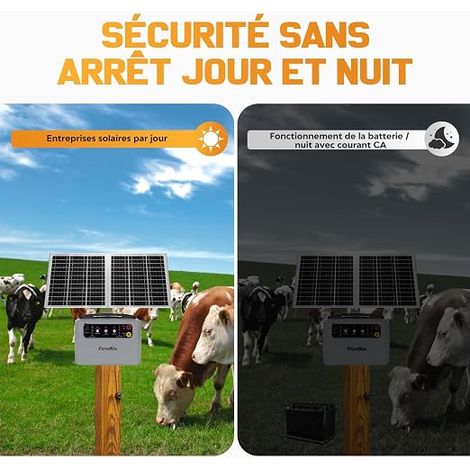 Clôture Électrique Solaire Clôture Électrique Solaire Panneau Chargeur de Clôture Électrique Solaire pour animaux Fermes (1/4)