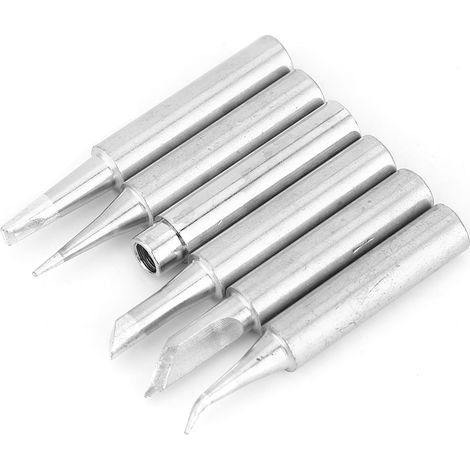 6PCS Replacement Soldering Solder Iron Tips Copper Welding Tips 6.25mm Diameter (1/5)