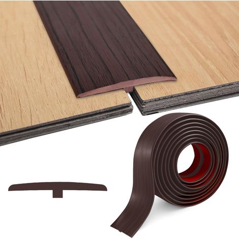 Barre de Seuil Adhesive en T, 1M/2M/3M x 5CM PVC Seuil Porte, Flexible Profilé de Transition Autocollant, Bande de Transition au Sol pour Seuils de Porte et Sols de Raccordement (1/5)