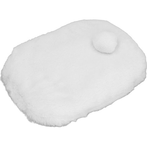 Tapis en peluche doux et chaud pour animaux de compagnie, idéal pour les chiens et les chats. Grand tapis de sécurité pour dormir, se détendre et jouer. Blanc, taille S. (1/5)