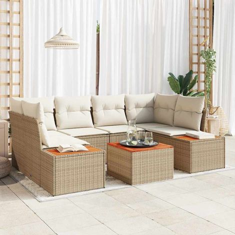 Set Divano da Giardino 6 pz Beige Poly Rattan vidaXL (1/5)