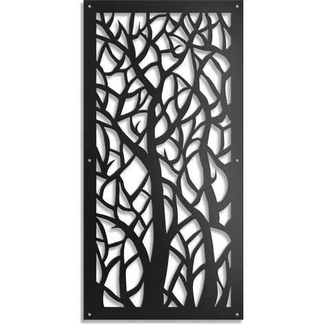 FORESTA - Panneau ajouré en PVC - PARASOLE - épaisseur 1 cm - Dimension : 47x94 cm - Couleur : noir