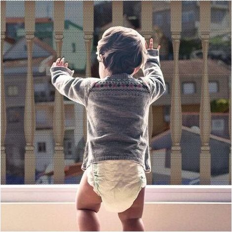Filet de sécurité pour enfants, filet de protection pour bébé pour balcon et escaliers, 300 x 90 cm, barrière de sécurité réglable et robuste en maille pour chat et jouets, noir (1/5)