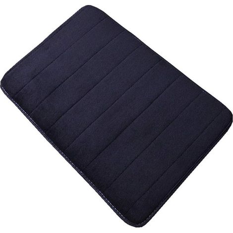 Tapis de bain absorbant et antidérapant, lavable, doux et moelleux, noir, 50 x 80 cm (1/3)
