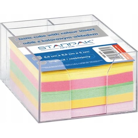 Contenitore in plastica con cartoncini colorati 85x85x50 mm