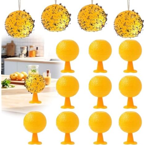Piège à Mouche des Fruits,8PCS Mouches de Fruit Jaunes Boules,PiegeMouche Boules de pièges à Mouches, Boule AntiMouche,piège à Mouche pour Pots de Fleurs,balcons,Cours,vergers,la Cuisine,Jardin (1/4)