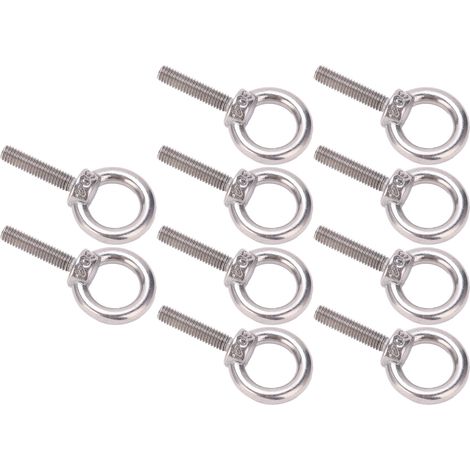 10 Stück Augenschrauben aus Edelstahl 304, Hebering-Schraubbefestigungsmaterial M6x25 (1/5)