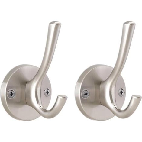 Juego de 2 ganchos para toallas de metal macizo para cocina, baño, salón y oficina, cepillado mate (1/3)