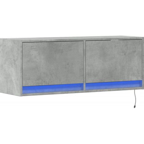 Mobile TV multimediale scaffale per televisione televisione buffet sala da pranzo soggiorno camera da letto a parete con luci a LED 100 x 31 x 35 cm grigio 020027841