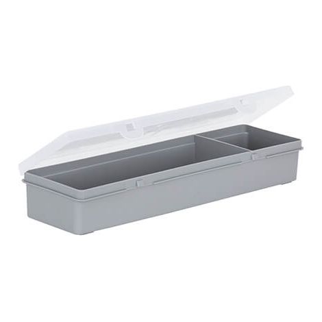 Wham Organiser Box 4.02 29cm with 2 Divisions Soft Grey/Clear