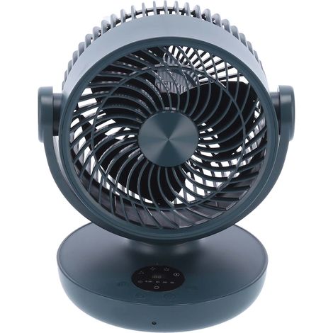 Ventilateur électrique avec télécommande, réglage de la tension, affichage LED numérique et chargement USB (vert)