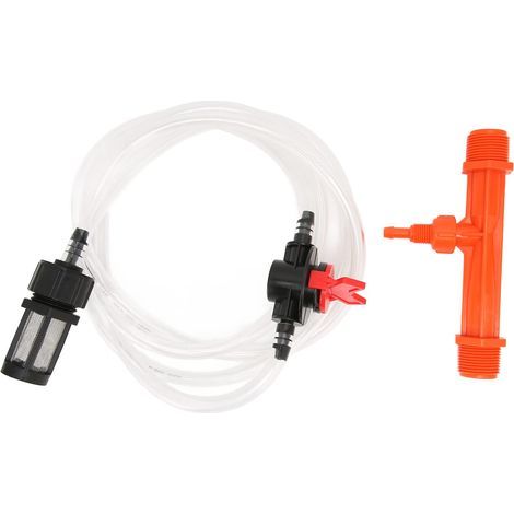 Garsent Venturi Bewässerungsdünger-Injektoren, Gartenbewässerungsgeräte-Set G3/4 Dünger-Injektor + Schalter + Filter + Wasserschlauch. (1/4)
