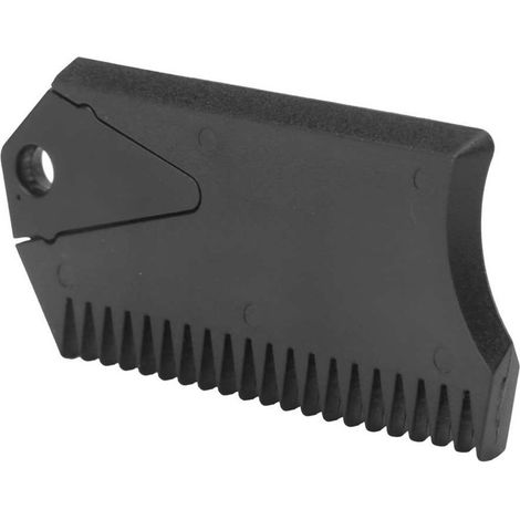 Surfboard waxing comb with screwdriver, non-slip wax scraper comb and wrench.