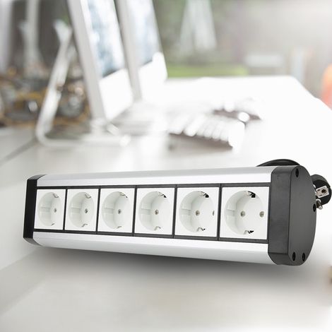 Prise de courant en alliage d'aluminium pour appareils électroménagers de bureau et de maison, norme européenne 250 V, 5 ou 6 prises (1/5)