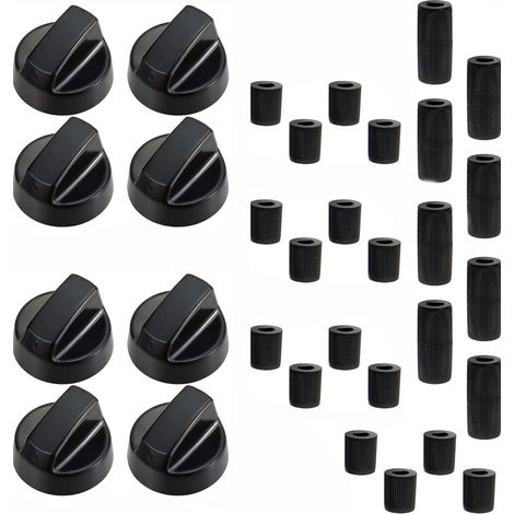 SOS Accessoire Lot de 6 boutons de four noir universel avec 30 adaptateurs pour Four, cuisinière TOUTES MARQUES 3666356130074 (1/5)