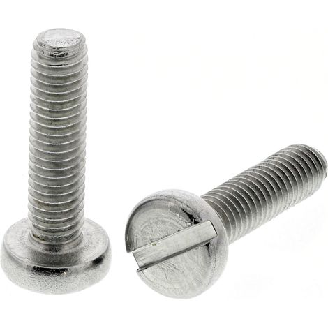 Vis à métaux RS PRO M3 à tête Cylindrique fendue en Acier Inoxydable, 12mm ( Prix pour Sachet de 100 )