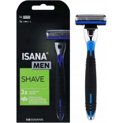 Rasoio Isana MEN con 1 manico + 1 cartuccia, 3 lame, per uomo