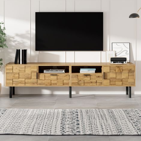Mobile TV 160,5x35,5x45 cm colore legno in pannello truciolare, 2 ante e 2 vani (1/5)