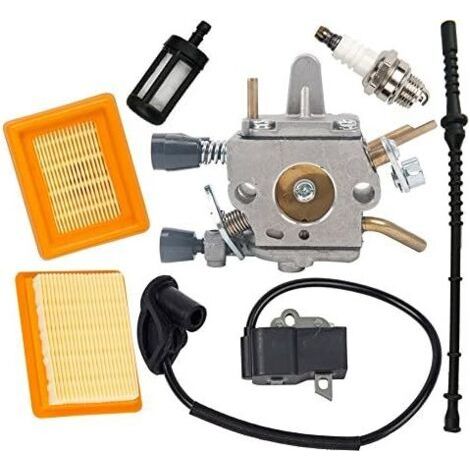 Carburateur de remplacement pour débroussailleuse Stihl FS120 FS200 FS250 FS300 FS350 – Filtre à carburant et bobine d'allumage inclus (1/5)