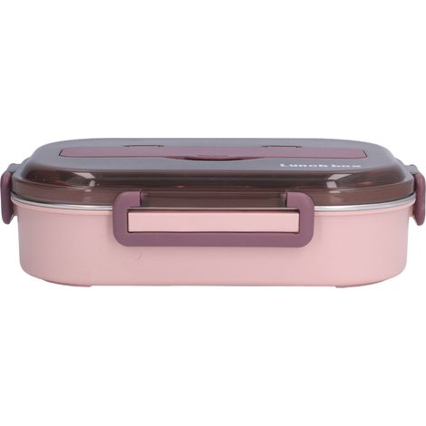 Wasserdichte Lunchbox mit 4 Fächern, lila-rosa, Edelstahl 316, für Büro, Schüler, Kantine, tief isolierte Lunchbox, für Einzelpersonen. (1/5)