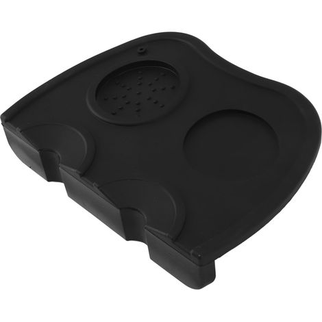 Kaffeematte mit Doppellöchern, rutschfest, Eckdesign, ideal für Küche, Büro und Bar, Schwarz (1/5)