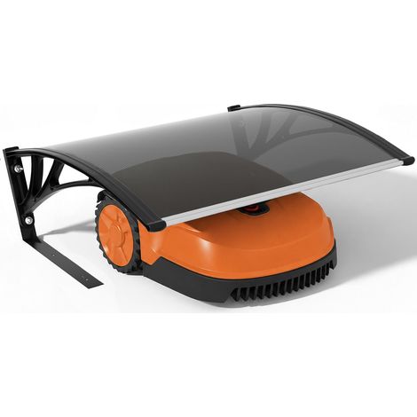 Garage de Tondeuse Robot 105x80x46 cm Abri pour Robot avec Pied en Métal Tondeuse Protection Exterieur Contre Pluie UV et Intemperies Toit Rigide pour Jardin Pelouse Gris Foncé (1/5)