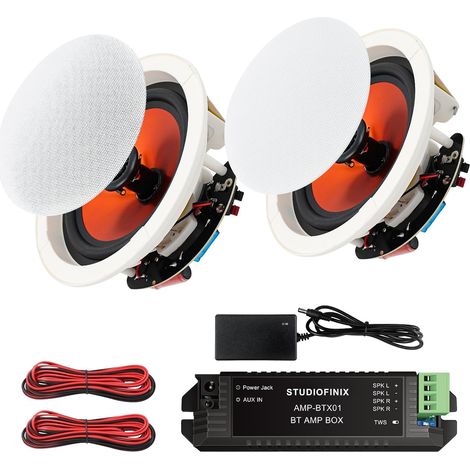Enceinte passive de plafond de 20,3 cm, puissance de sortie maximale de 400 W, parfaite pour un son clair dans le salon, le bureau, la cuisine, la cave et la terrasse couverte (2 (1/5)