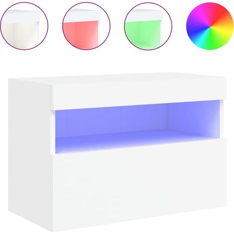 Maison Exclusive - TV-Wandschrank mit LED-Leuchten Weiß 60x30x40