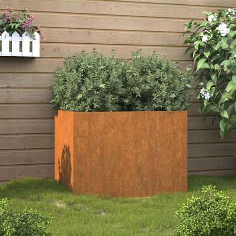 Jardinière, Pot de fleurs 62x47x46 cm acier corten BVM71305 (1/5)