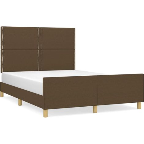 Maison Exclusive - Giroletto senza Materasso Marrone Scuro 140x190 cm Tessuto (1/5)
