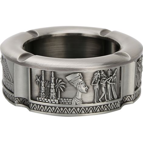 Cendrier en alliage de zinc rétro motif pharaon égyptien, décoration artisanale pour salon, cadeau antique en étain (1/5)