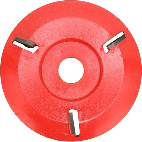 Disque à sculpter le bois à 3 dents, rouge, incurvé, pour table basse ou table à thé, meuleuse d'angle, disque à sculpter triangulaire