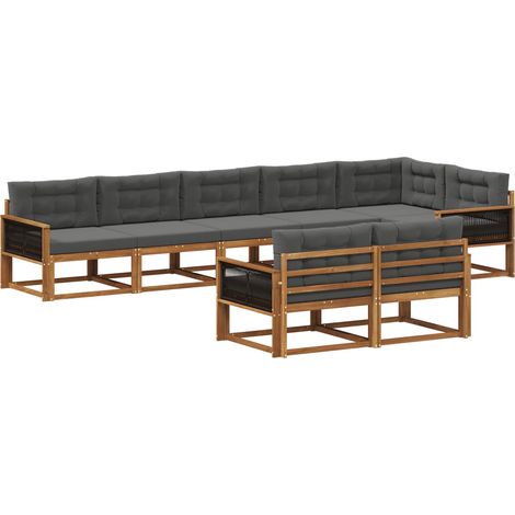 Outdoor-Sofagarnitur 8 stk. Natur und Anthrazit vidaXL (1/5)