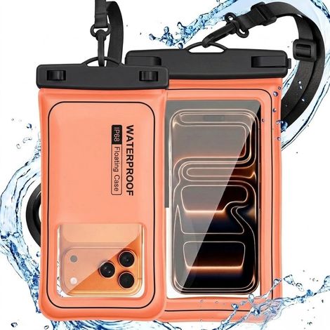 Custodia galleggiante impermeabile per telefono, arancione (1/5)