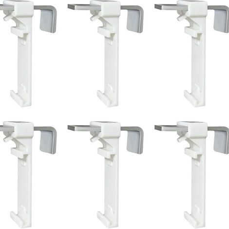 Lot de 6 supports de serrage pour store enrouleur double, store double sans perçage, à clipser et à coller, comme accessoire de rechange pour la fixation sur une fenêtre en PVC fixe